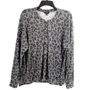 Lucky Brand Leopard Soft Henley Top